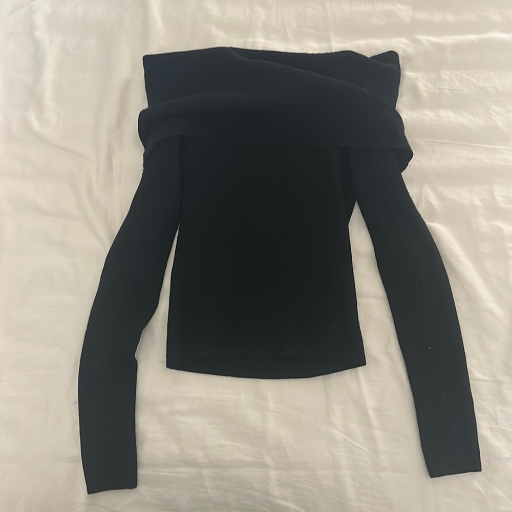 Black off the shoulder sweater